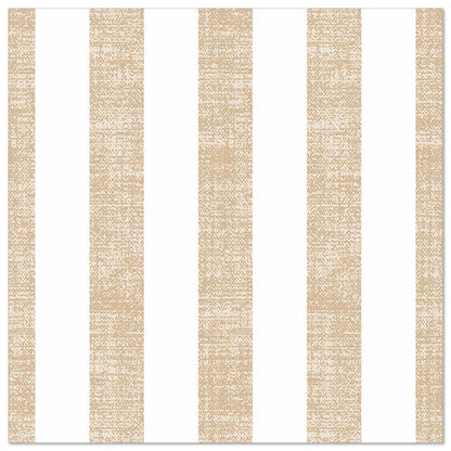 The PAPSTAR 50 napkins "ROYAL Collection" 1/4-fold (40x40 cm) by PAPSTAR GmbH with their square pattern of alternating sand-beige and white stripes give any set table an elegant and noble touch.
