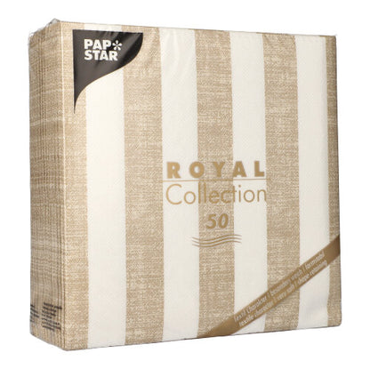A pack of 50 PAPSTAR "ROYAL Collection" napkins (1/4-fold, 40 x 40 cm, sand) from PAPSTAR GmbH.