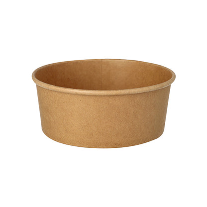 The Starpak 50 salad bowls are round, brown paper bowls with PE coating and without a lid. These environmentally friendly bowls from Starpak have slightly flared sides and are therefore perfect for salads or serving dishes for any occasion.