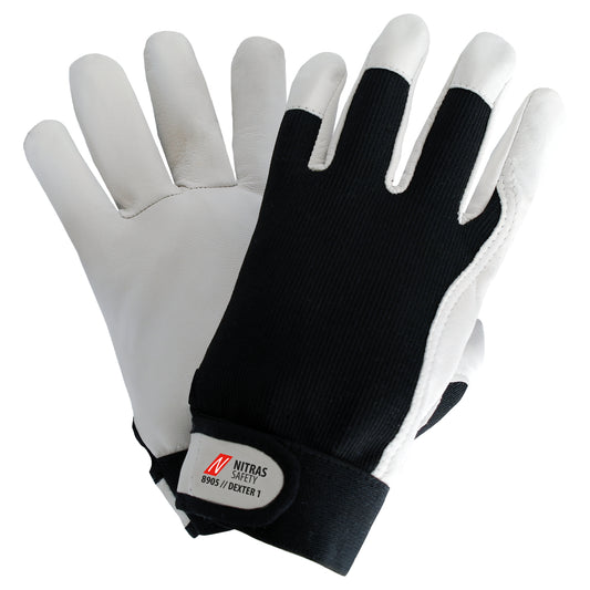NITRAS DEXTER 1, mechanic gloves, gray / black