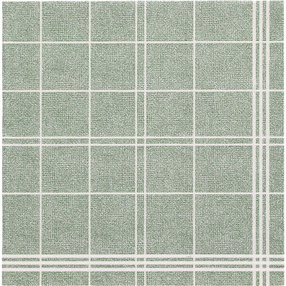 The PAPSTAR 20 napkins "ROYAL Collection" (40x40 cm, 1/4-fold) of PAPSTAR GmbH have a textured green design with white grid lines and a double grid effect at the bottom right, perfect for elegant table decorations.
