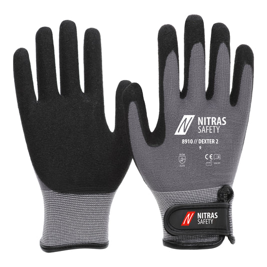 NITRAS DEXTER 2, mechanic gloves, gray / black
