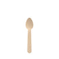 A single PAPSTAR wooden coffee spoon "pure", 11 cm, waxed (100 pieces, PAPSTAR GmbH), is centered on a white background.