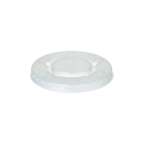 Der Starpak 150 Deckel PS ist ein transparenter, runder Polystyroldeckel (Ø 9 cm, 1 cm hoch) mit Kreuzschlitzöffnung, strukturiertem Griffrand und vier gleichmäßig verteilten Vertiefungen. Packungsinhalt: 150 Stück.