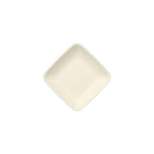 The PAPSTAR "Pure" square sugarcane finger food plates, 6.5 cm, white (12 pieces), are arranged diagonally on a white background—a sustainable choice for disposable tableware or as finger food plates.