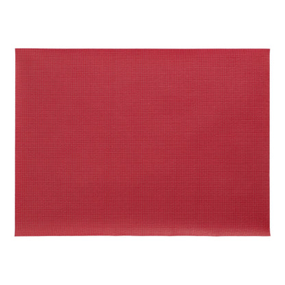 A rectangular, red PAPSTAR 100 fleece "soft selection plus" table mat (30x40 cm), fabric-like with a subtle structure, from PAPSTAR GmbH, depicted on a white background.