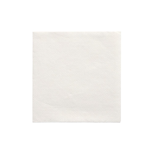 A PAPSTAR napkin 1/4-fold napkin (24x24 cm, white, "DAILY Collection", 20 pieces) from PAPSTAR GmbH is centered on a white background, unused with a subtle texture and still shrink-wrapped for freshness.