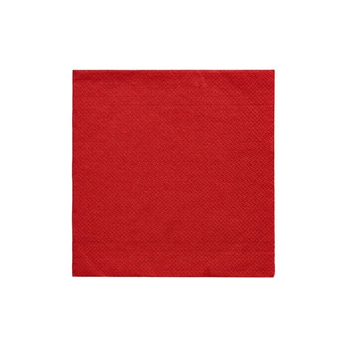 The burgundy, square paper napkin from the DAILY collection of PAPSTAR GmbH (24x24 cm, 1/4 fold, pack of 20) stands centered on white and lends simple elegance to any set table.