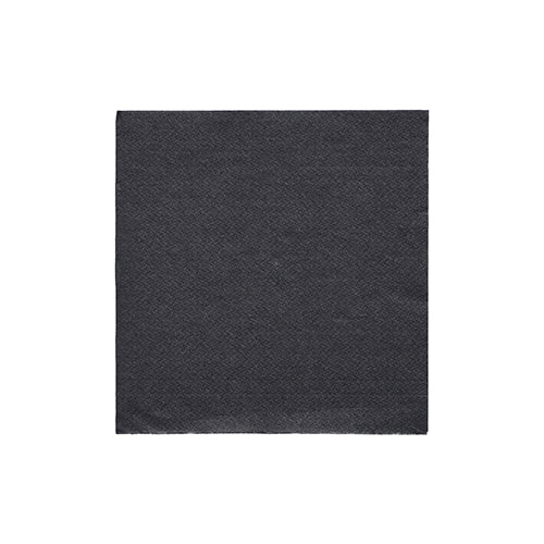 A PAPSTAR napkin 1/4-fold, 24x24 cm in black from the "DAILY Collection" (20 pieces, foil) by PAPSTAR GmbH lies against a white background - ideal for stylish table decoration.