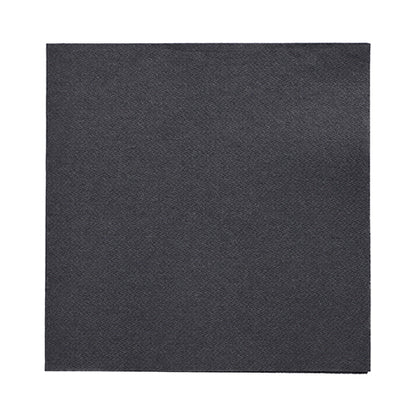 A single black napkin 32x32 cm from the DAILY Collection by PAPSTAR GmbH, 1/4-folded, on white – ideal for a stylish, modern table decoration.