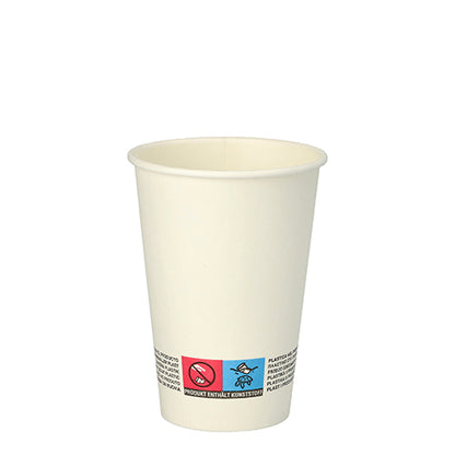 A Starpak 100 vending machine cup "To Go" made of white cardboard (0.18 l, Ø 7 cm, 9.2 cm) can be seen on a white background. Near the bottom of the eco-friendly cup are small symbols and text.