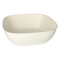 The PAPSTAR sugarcane bowls, 10 cm, white, "Belle Vie" (6 pieces) by PAPSTAR GmbH are biodegradable white, square bowls with rounded edges - ideal for a sustainably set table.