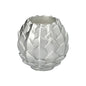 The Starpak ball candle Ø 10 cm in the silver "Pine Cone" design features a textured metallic finish - perfect as a festive decorative accent.