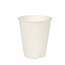 The PAPSTAR sugarcane drinking cup "pure", white, 8 cm by PAPSTAR GmbH is shown against a white background. The sustainable cup is ideal for hot drinks and comes in a 12-pack wrapped in shrink film.