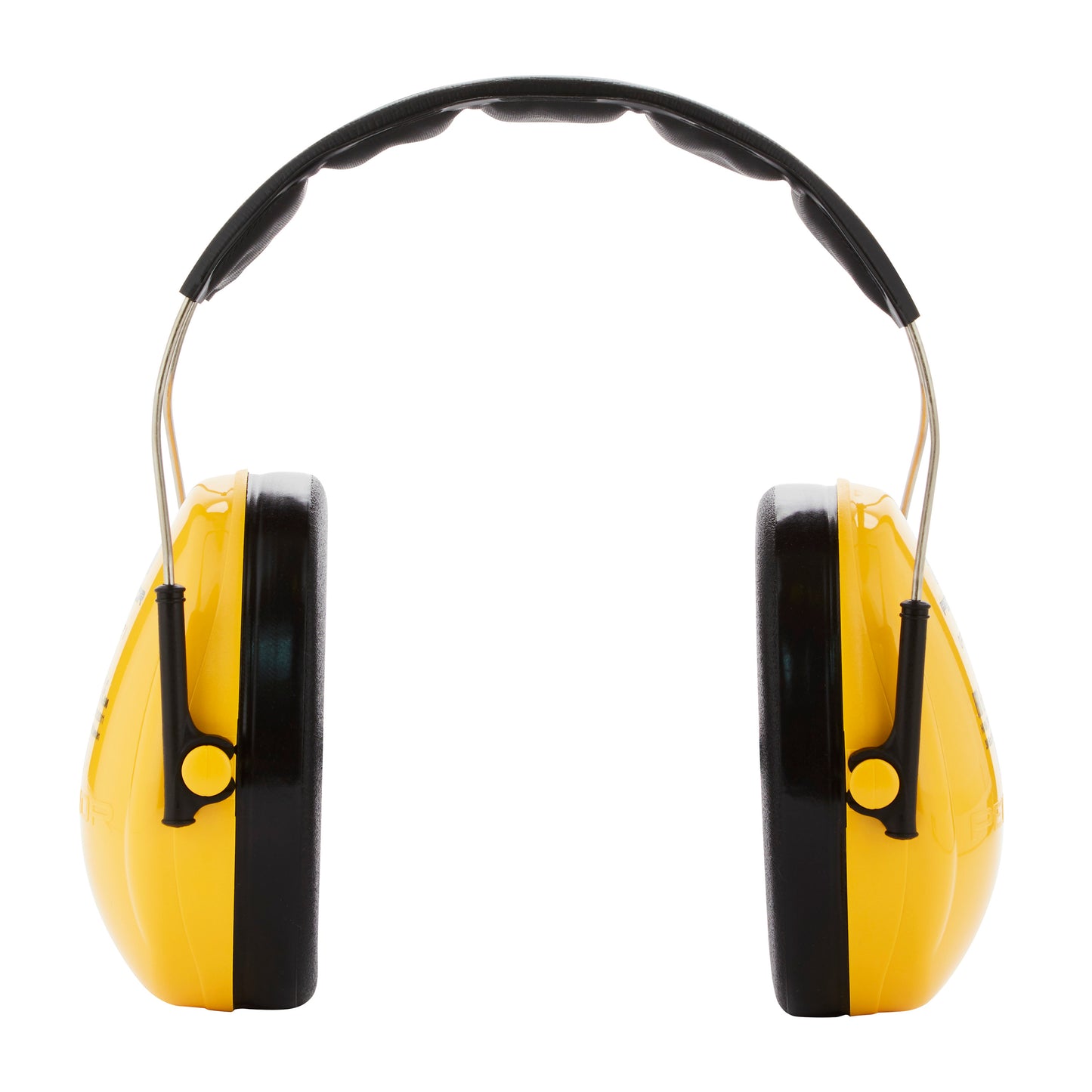 Pictured is a 3M™ PELTOR™ Optime™ I Ear Muffs H510A in yellow, SNR 27 dB, from 3M Deutschland GmbH, front view on a white background (Package: 1 piece).