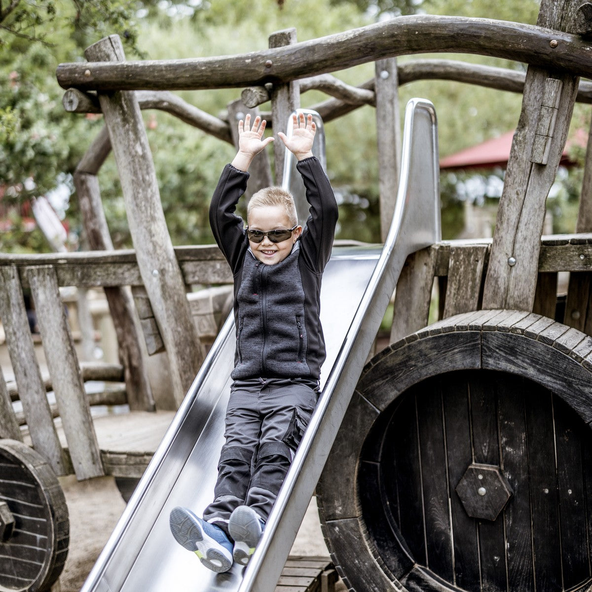 NITRAS MOTION TEX KIDS, knitted softshell jacket, black