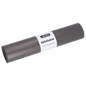Pictured is a roll of EMIL DEISS KG DEISS garbage bags made from recycled LDPE 60 l - gray (25 pieces) with a white label on a white background.