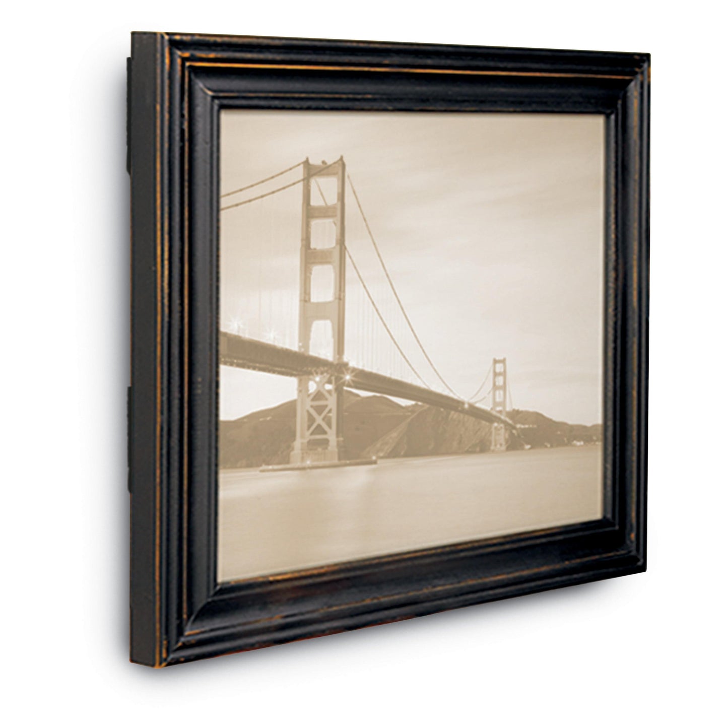 Dieses gerahmte Schwarz-Weiß-Foto der Golden Gate Bridge lässt sich mit den Großen schwarzen Command™ Bilder-Montage Strips 17206BLK von 3M Deutschland GmbH beschädigungsfrei montieren und mit den mitgelieferten schwarzen Klettverschluss-Strips leicht entfernen.