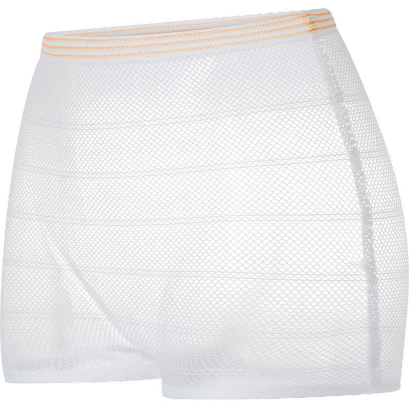 The fixing pants, ABENA Fix, Net by Abena Re-Seller GmbH are white mesh disposable underwear with an elastic waistband. These semi-transparent disposable pants are perfect for use with ABENA Fix incontinence products.