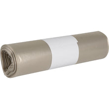 Ein dicht gerolltes Bündel hellgrauer Abfallsäcke für Sækko Boy 60 (55 my LDPE Recycled) von Abena Re-Seller GmbH, mit einem schlichten weißen Etikett in der Mitte, abgebildet vor einem weißen Hintergrund.