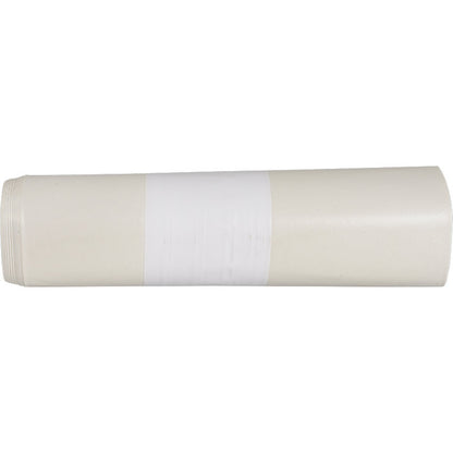 A rolled-up sheet of white paper with a white label in the middle on a white background, reminiscent of an eco-friendly Abena Re-Seller GmbH trash bags for Sækko Boy 120, 55 my LDPE Recycled packaging.