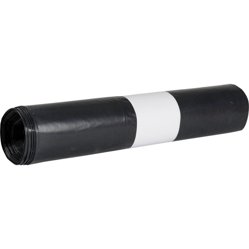 A roll of Abena Re-Seller GmbH trash bags for Sækko Boy 120, 55 my LDPE Recycled with a white label is shown against a plain white background - eco-friendly and ideal for environmentally conscious users.