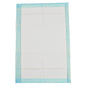 A rectangular Abena disposable pad, 6-layered, 40x60 cm, white with a blue border, lies flat on a neutral background; the surface shows subtle crease lines and a quilted structure. Pack of 25 pieces from Abena Re-Seller GmbH.