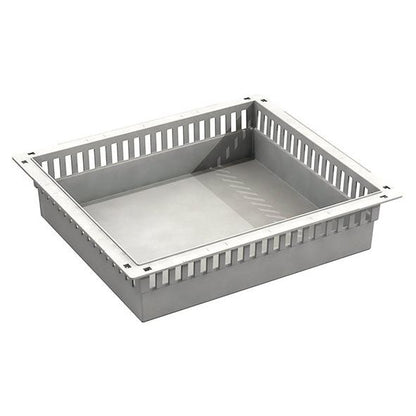 The Novocal ABS module in gray is a divisible insert tray with pull-out stops, designed for commercial or industrial storage systems and features secure mounting functions.