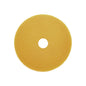A yellow, circular Arcora Sunshine Fine No3 Block (cardboard, 10 pieces) from Arcora International GmbH with a center hole, viewed from above on a white background - perfect as a cleaning item for commercial cleaning.