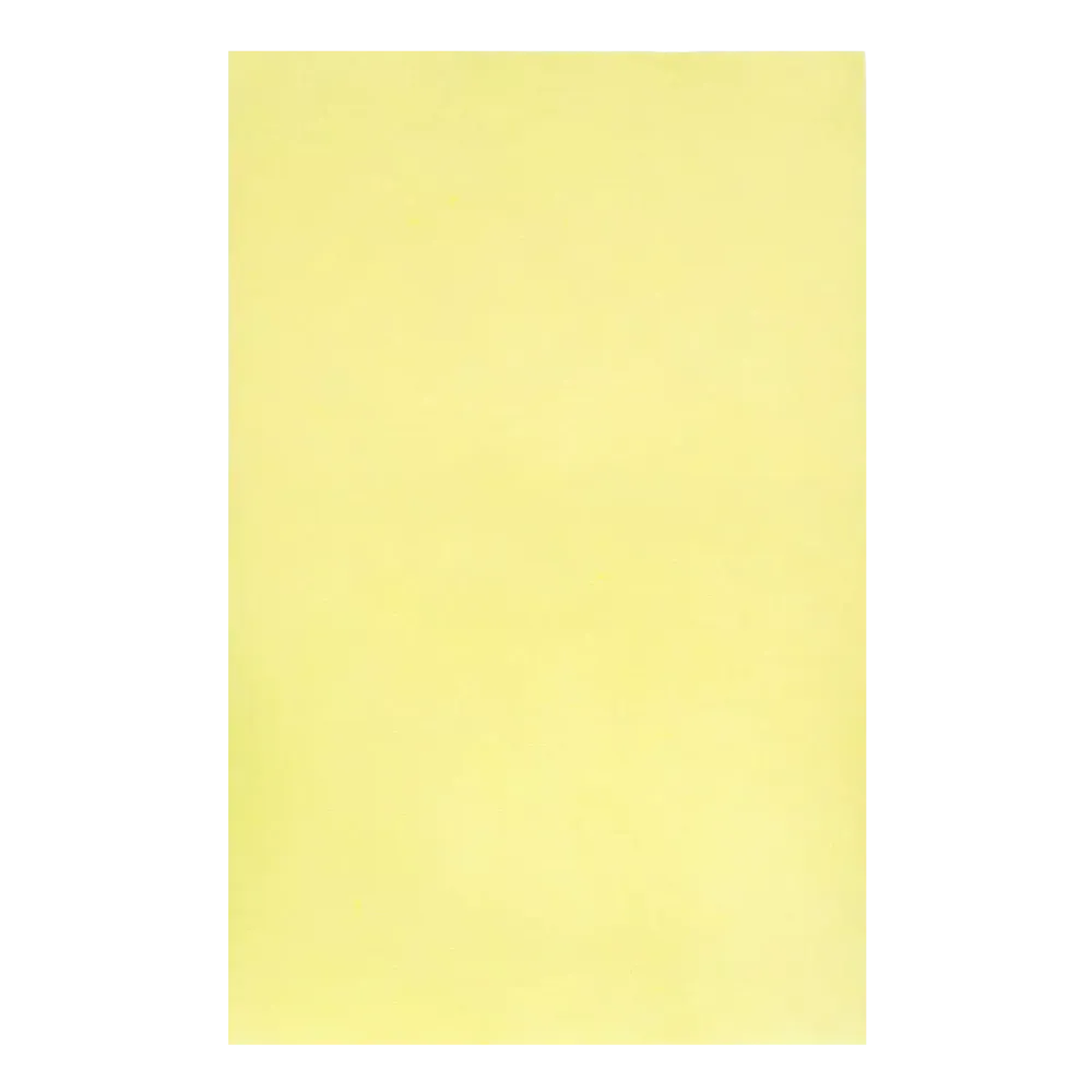 A simple yellow AMPri Dental Crepe Tray Liner Filter Paper sheet, measuring 28 x 36 cm, with a smooth and evenly colored surface, without visible markings or embellishments. It is photographed against a white background, highlighting its purpose in hygienic dental care.