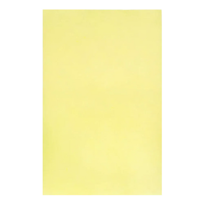 A simple yellow AMPri Dental Crepe Tray Liner Filter Paper sheet, measuring 28 x 36 cm, with a smooth and evenly colored surface, without visible markings or embellishments. It is photographed against a white background, highlighting its purpose in hygienic dental care.