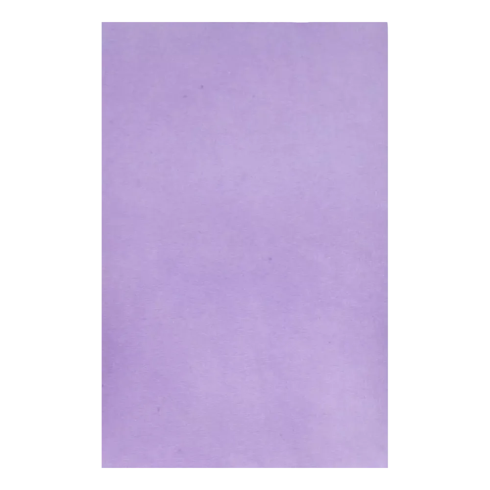 A sheet of pastel purple paper with a smooth texture, similar to the Dental Crepe Tray Liner Filter Paper from AMPri Handelsgesellschaft mbH in various colors, presented vertically against a white background.