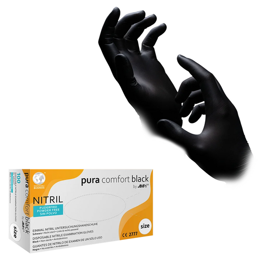 Ampri puracomfort black nitrile gloves, black | Box (100 pieces)