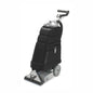 The Arcora Aniko 25 Brush spray extraction device with rotating brush from Arcora International GmbH is a black carpet cleaning device with a handle, large wheels, hose attachment, and transparent lid, depicted upright on a white background.