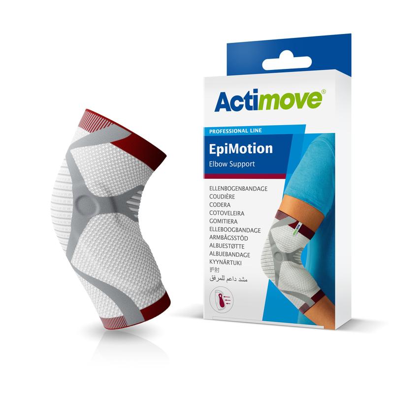 Actimove EpiMotion, Ellenbogenbandage, weiß/grau/rot