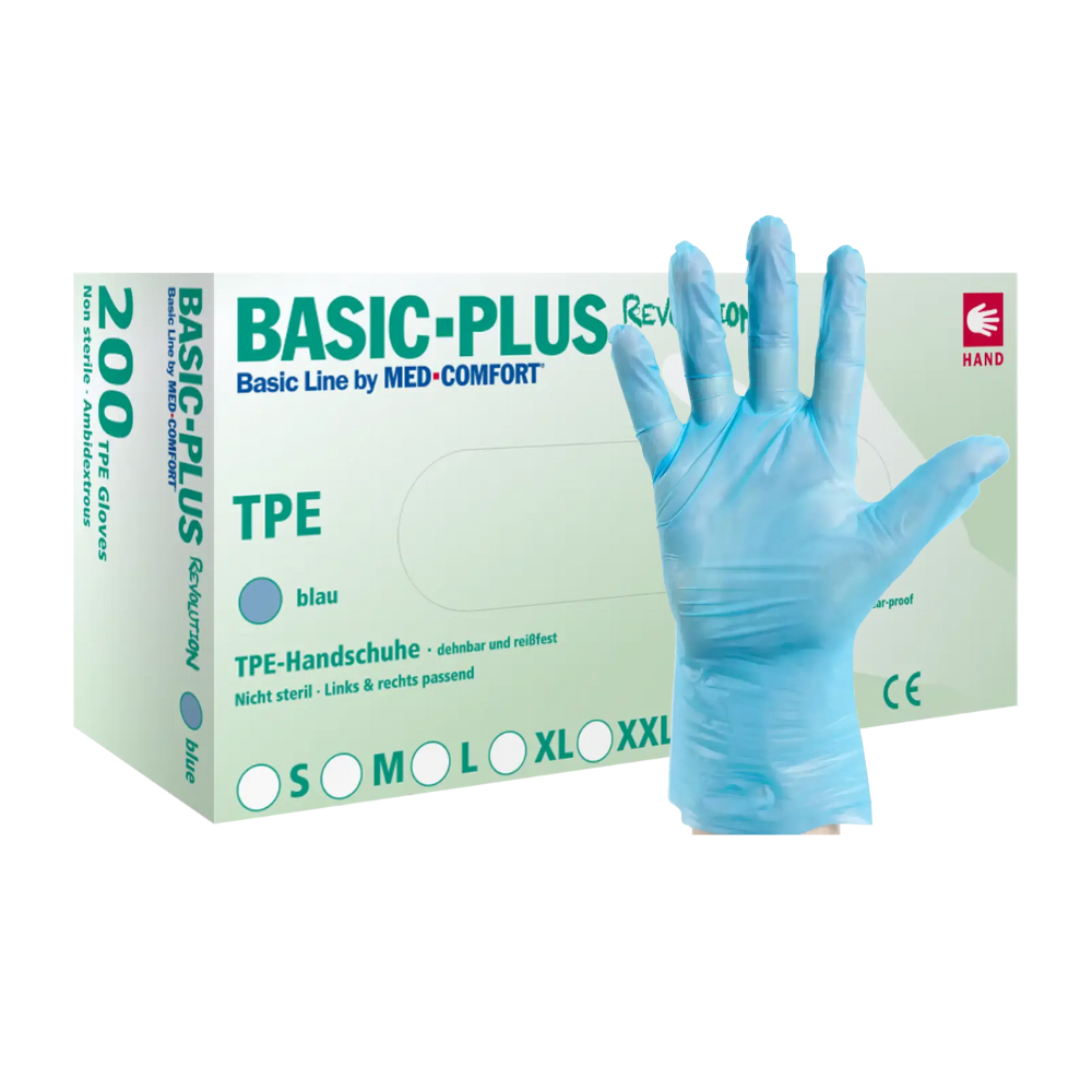 Ampri TPE gloves in blue, powder -free - 200 gloves