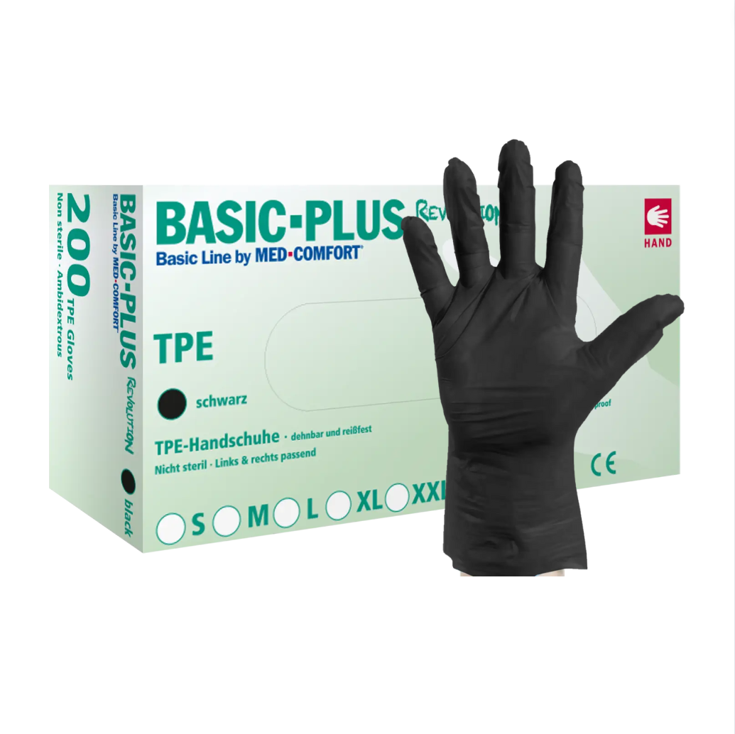 Ampri TPE gloves in black, Basic-Plus Revolution-200 gloves