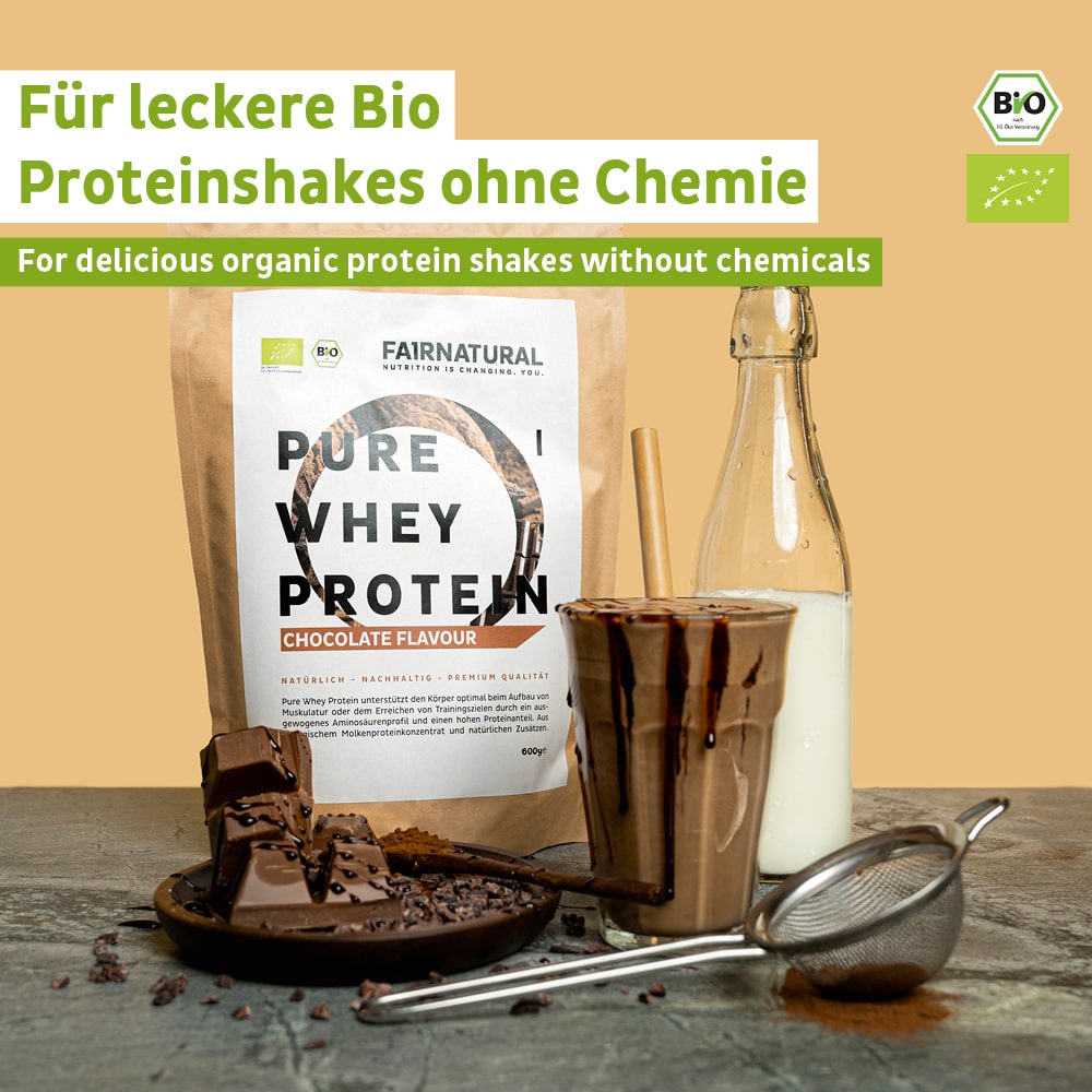 Organic whey protein powder chocolate