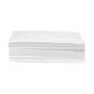 A stack of absorbent B. Braun Askina® Cel dressing cellulose unbleached napkins lies on a plain white background. These white napkins, used like dressing cellulose in wound care, are neatly stacked on top of each other, making their many layers visible.