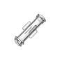 The B. Braun Combifix® Adapter, female/female - 100 pieces, manufactured by B. Braun Germany GmbH & Co. KG, is a transparent, cylindrical plastic connector with two side flanges and open ends, designed for connecting medical or laboratory tubes. This Combifix adapter is ideal for infusion therapy and ensures secure LuerLock connections for seamless integration into existing systems.