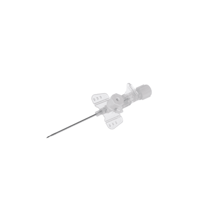 The B. Braun Vasofix® Braunüle® intravenous cannula, manufactured by B. Braun Deutschland GmbH & Co. KG, is a transparent medical plastic cannula with a hollow shaft and metal tip, specifically designed for intravenous insertion. This product features wing-like tabs for easy handling and secure attachment to the tubing.