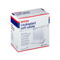 A 6 cm x 5 m box of BSN Leukoplast® soft white wound plaster from BSN Medical GmbH is designed for professional users. The packaging features red and blue accents and includes product information in multiple languages, highlighting the plaster's reputation as a reliable plaster for all your needs.