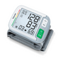 The discontinued item: Beurer wrist blood pressure monitor BC 51 from Beurer GmbH features a cuff, large display, M1/M2/OK buttons, colored indicator bars, and arrhythmia detection for precise blood pressure measurement at the wrist.