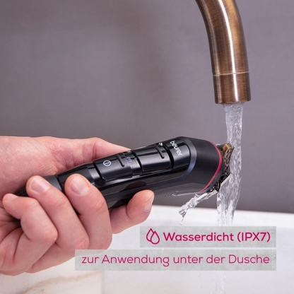 The Beurer Multigroomer MN9X from Beurer GmbH is waterproof (IPX7) and is ideal for body care in the shower.