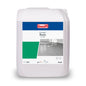 Displayed is a 10-liter container of Buzil Corridor® Basic S 720 pore filler and primer. The label is white with green and blue sections and shows a floor image suggesting suitability for floor coverings. It contains the logo of BUZIL-WERK Wagner GmbH & Co. KG, a pH value, and relevant symbols.