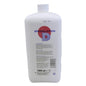 A white 1000 ml CWS hand wash lotion chloride-free bottle stands upright. The label on the front shows a red circle with a blue "D" and contains German, English, and French text for hygienic hand cleaning.