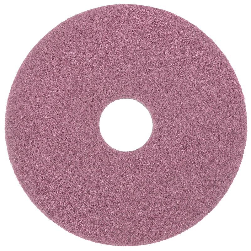 The Diversey Twister Pad Pink for vinyl floors from Diversey Deutschland GmbH & Co. OHG is a circular, pink pad with a coarse texture and central hole, seen from above on a white background - perfect for cleaning vinyl floors.