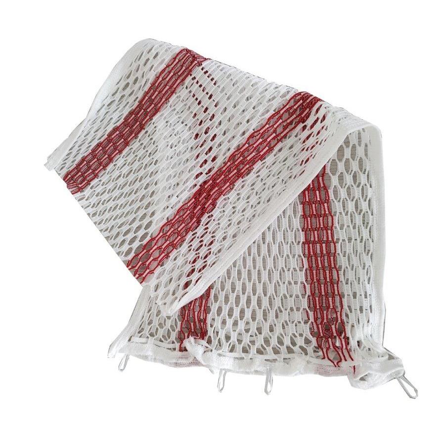 The Di Protect laundry net red from Diversey Deutschland GmbH & Co. OHG is a high-quality laundry net with two red stripes and hooks, ideal for the TASKI Protect Trolley (package: 1 piece).