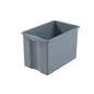 A gray, rectangular 40L Di Protect drawer from Diversey Deutschland GmbH & Co. OHG for the TASKI Protect Trolley is depicted empty against a white background.