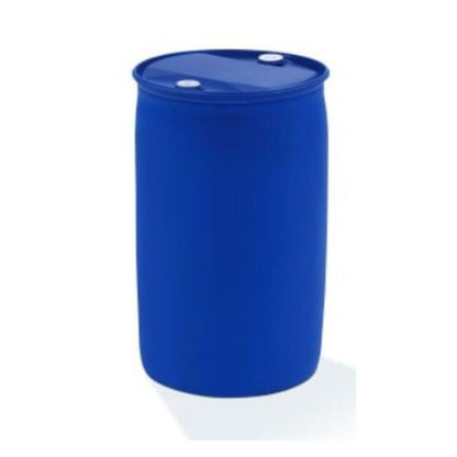 A large blue plastic drum with a closed lid and two white screw caps, ideal for storing Dr. Schnell PEROTEX CF 2000 Chlorine-Free Dish Cleaner by DR.SCHNELL GmbH & Co. KGaA, against a plain white background.